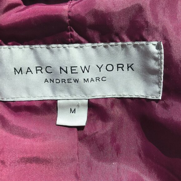 Andrew Marc NWOT Faux Leather Jacket Women's Sz Medium Zip Front in Berry Pink - Picture 3 of 5